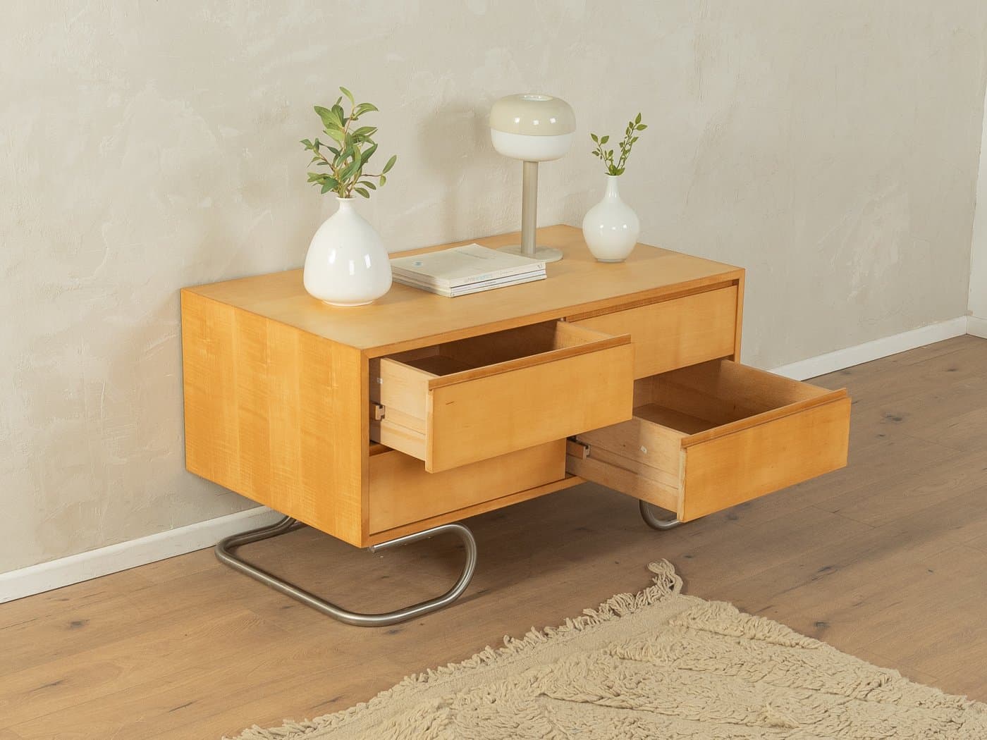 Komoda, wiśnia brąz, stal nierdzewna, WK Möbel, Niemcy, lata 60. - 279065