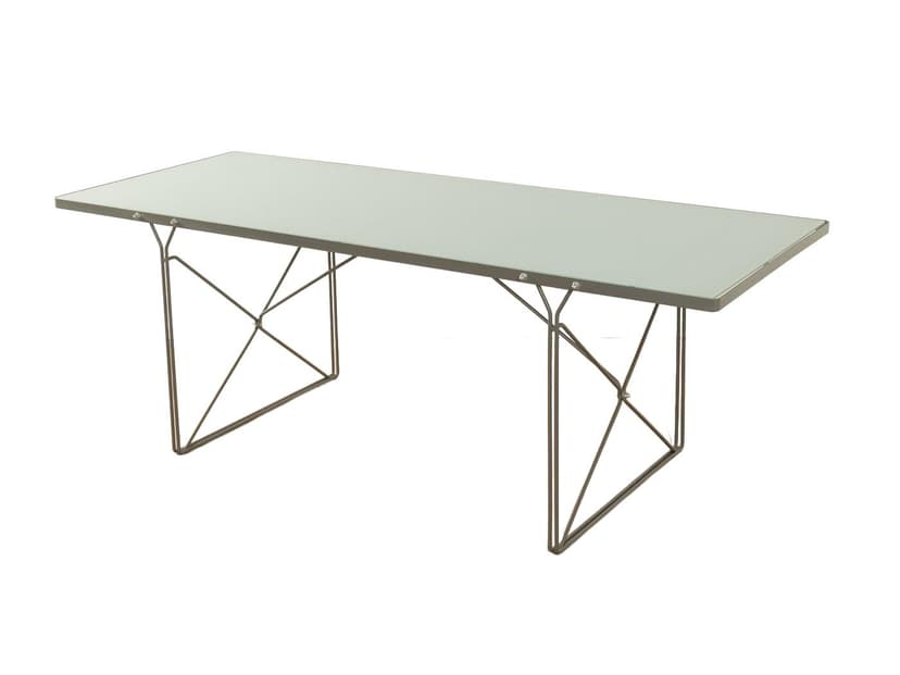 Stół jadalniany Moment, szkło mrożone szare, metal szary, proj. N. Gammelgaard, Ikea, Szwecja, lata 80.