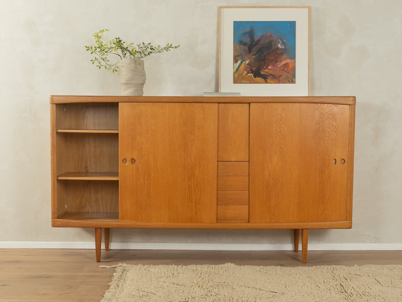 Highboard, brown oak, by H.W. Klein, Bramin, Denmark, 1960s. - 278984