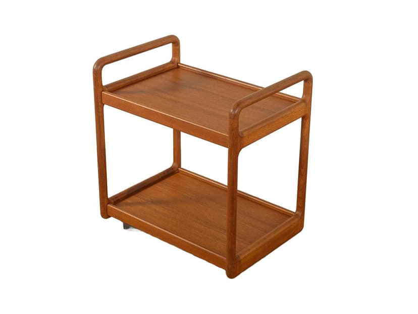 Barek na kółkach, teak brązowy, proj. P. Cadovius, Dania, lata 60.