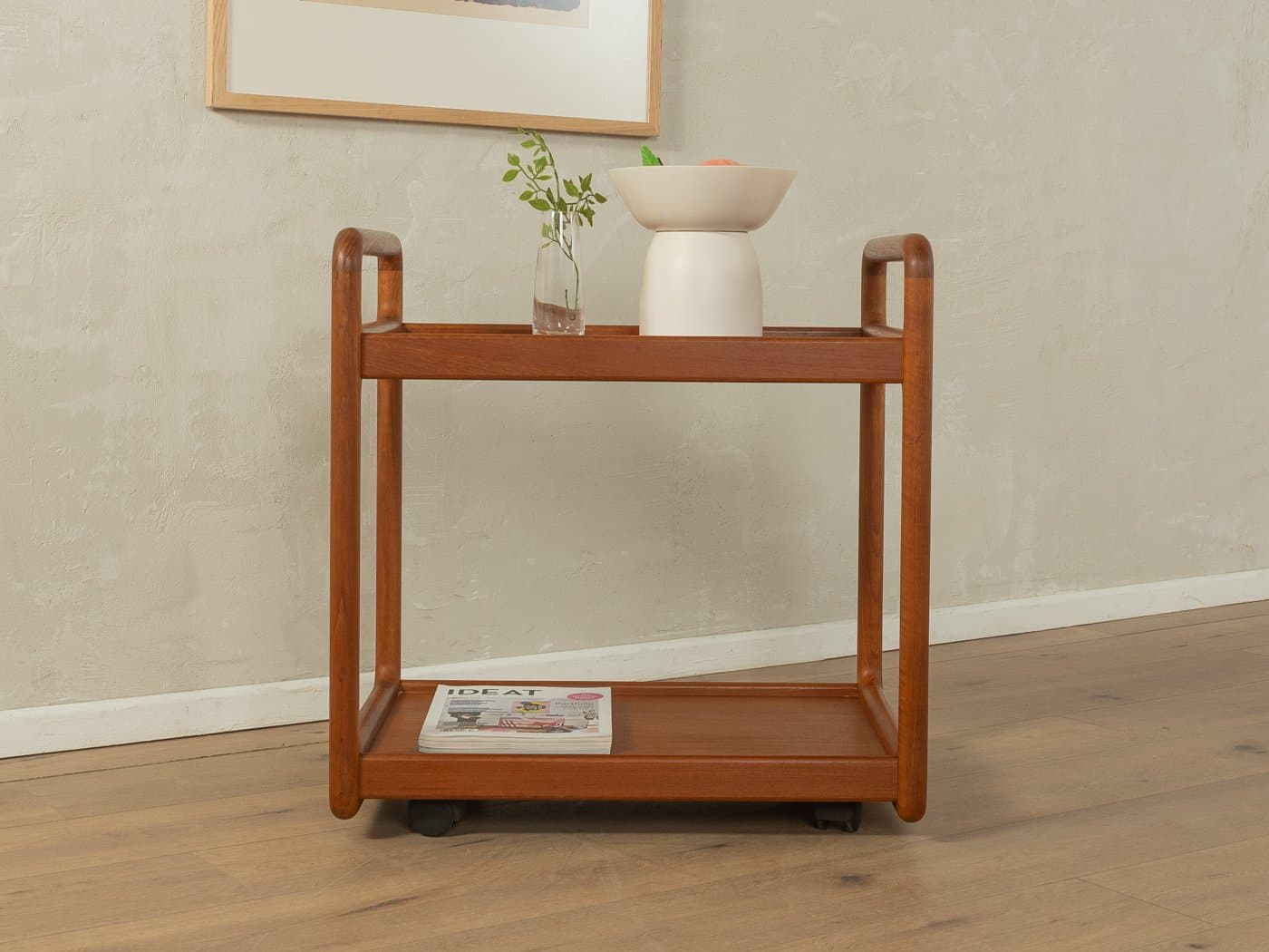 Barek na kółkach, teak brązowy, proj. P. Cadovius, Dania, lata 60. - 278964