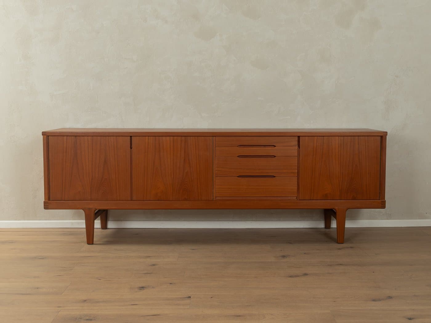 Sideboard, teak brązowy, proj. H. Kjaernulf, Dania, lata 60. - 278924