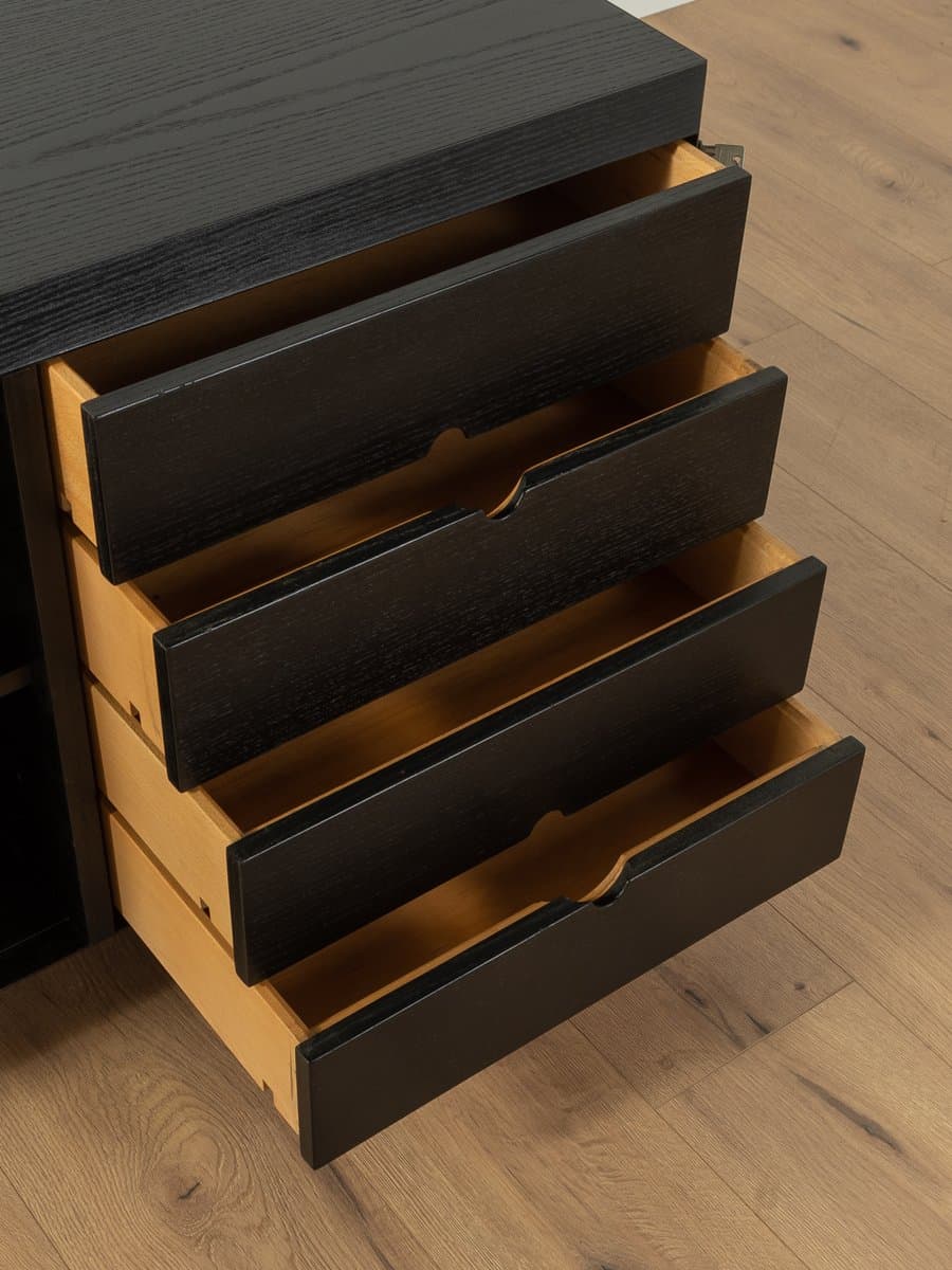 Komoda Talete, jesion czarny, plastik czarny, proj. P. Ghianda, G. Regondi, Niemcy, lata 80. - 278909