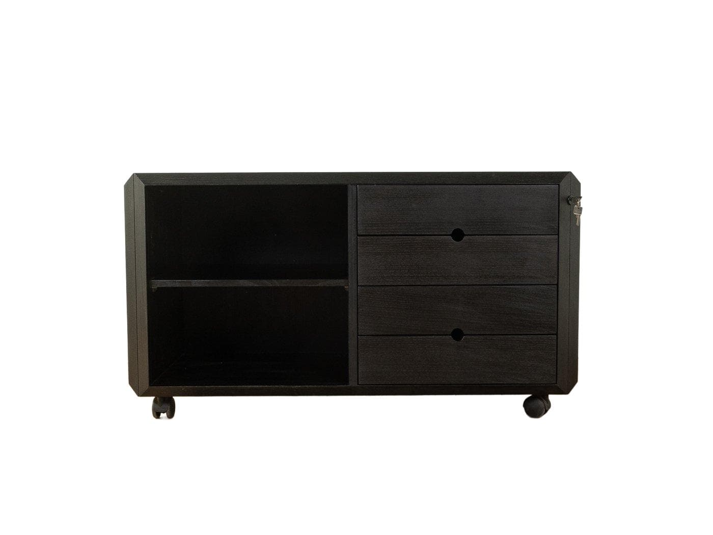 Komoda Talete, jesion czarny, plastik czarny, proj. P. Ghianda, G. Regondi, Niemcy, lata 80.