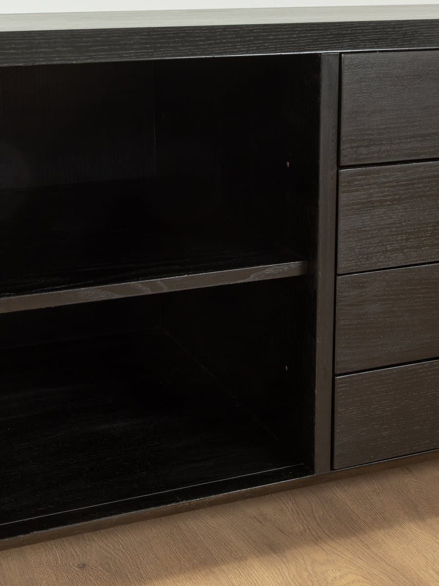 Komoda Talete, jesion czarny, plastik czarny, proj. P. Ghianda, G. Regondi, Niemcy, lata 80. - 278911