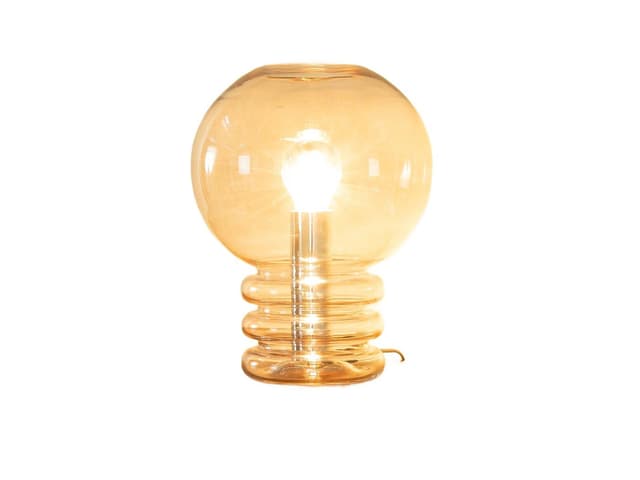 Table Lamp Bulb, transparent glass, by H. Proft, Germany, 1970s. - DIMENSION