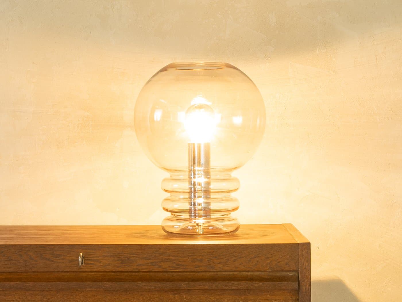 Table Lamp Bulb, transparent glass, by H. Proft, Germany, 1970s. - 278861