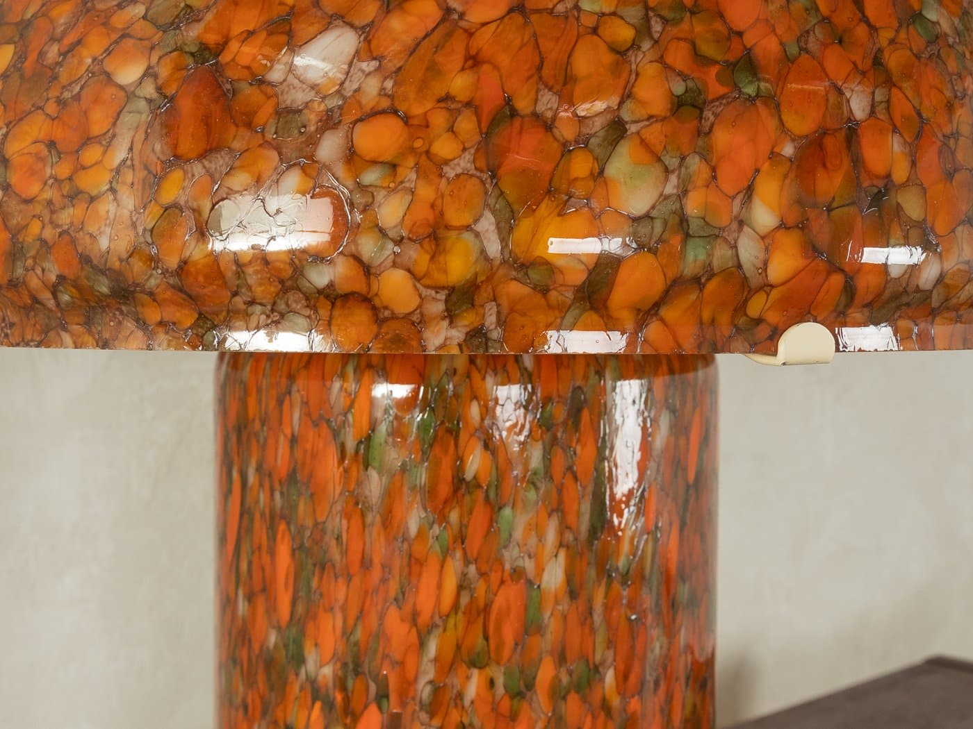 Table Lamp Mushroom, orange glass, Peill & Putzler, Germany, 1970s. - 278855