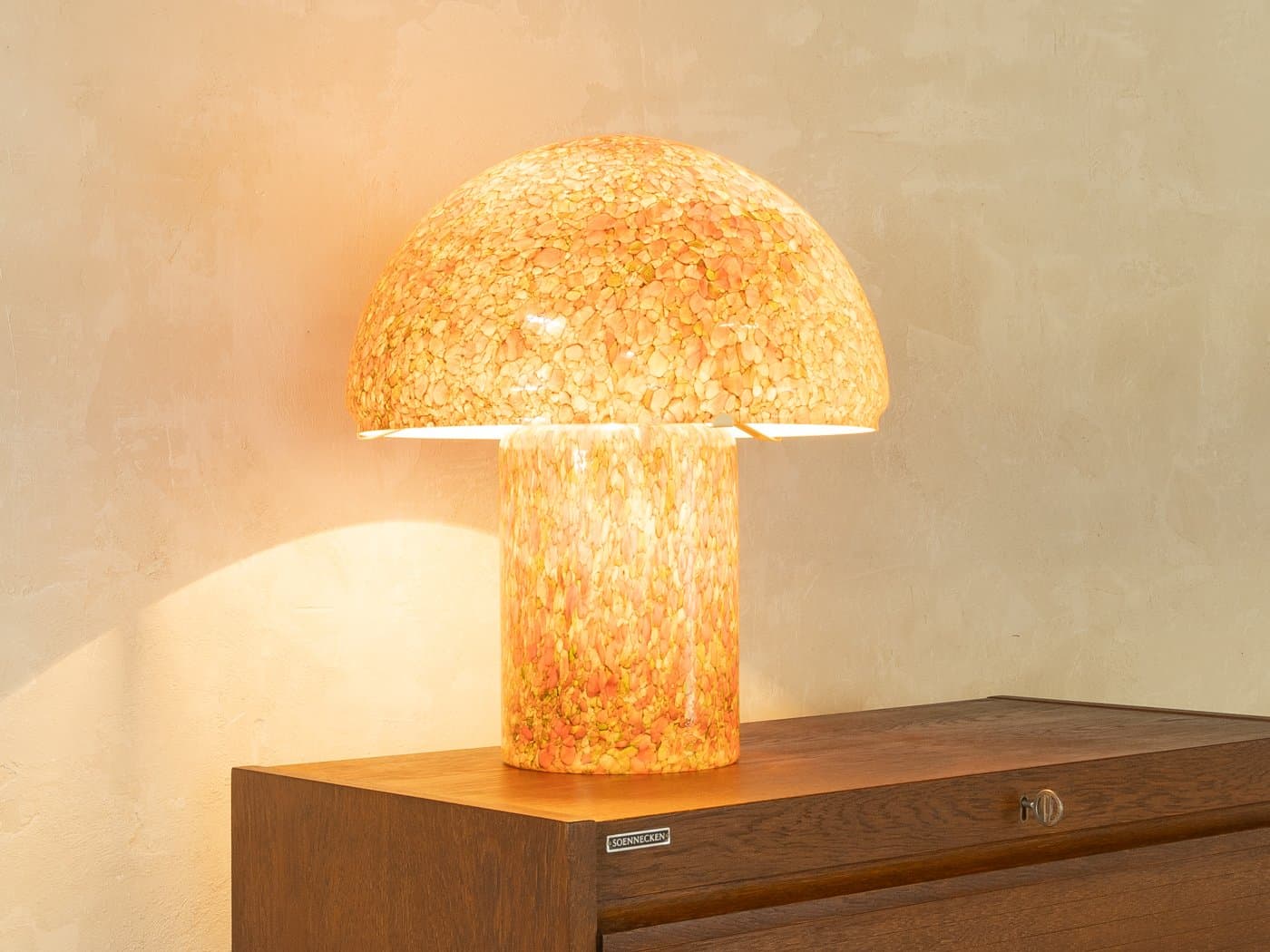 Table Lamp Mushroom, orange glass, Peill & Putzler, Germany, 1970s. - 278851