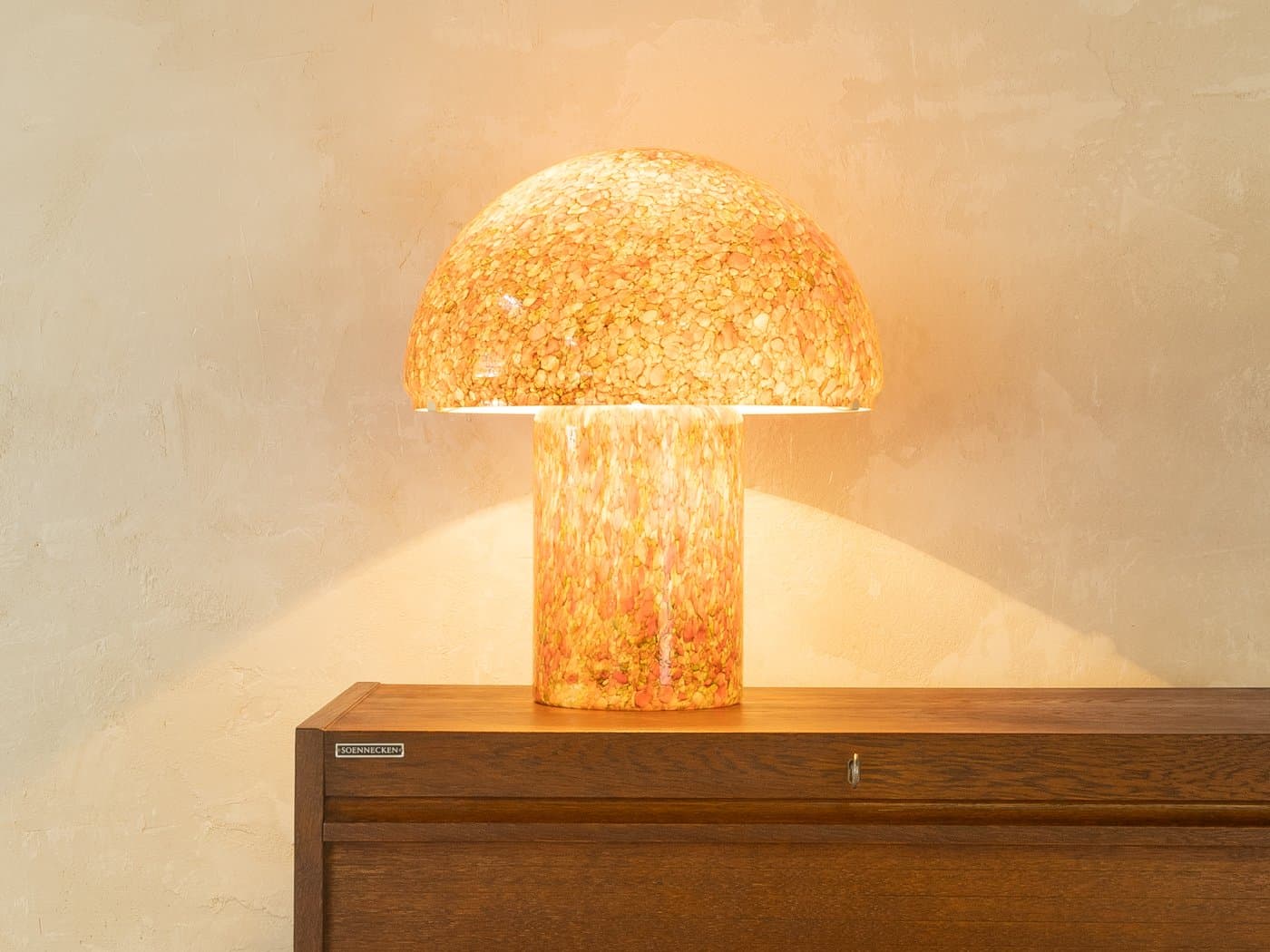 Table Lamp Mushroom, orange glass, Peill & Putzler, Germany, 1970s. - 278852