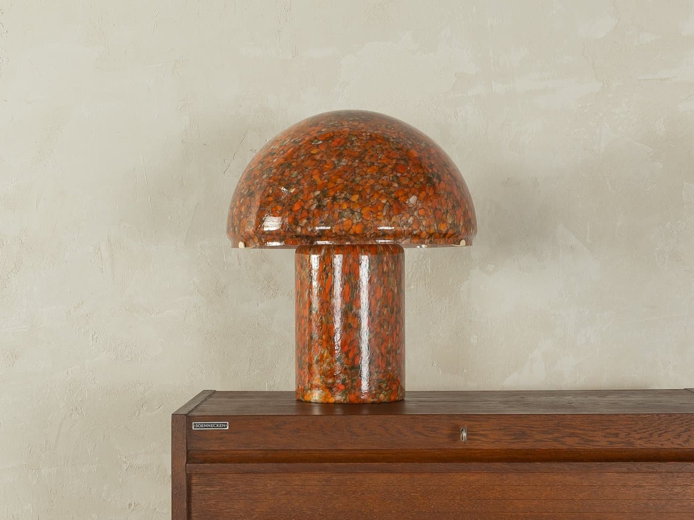 Table Lamp Mushroom, orange glass, Peill & Putzler, Germany, 1970s. - 278858