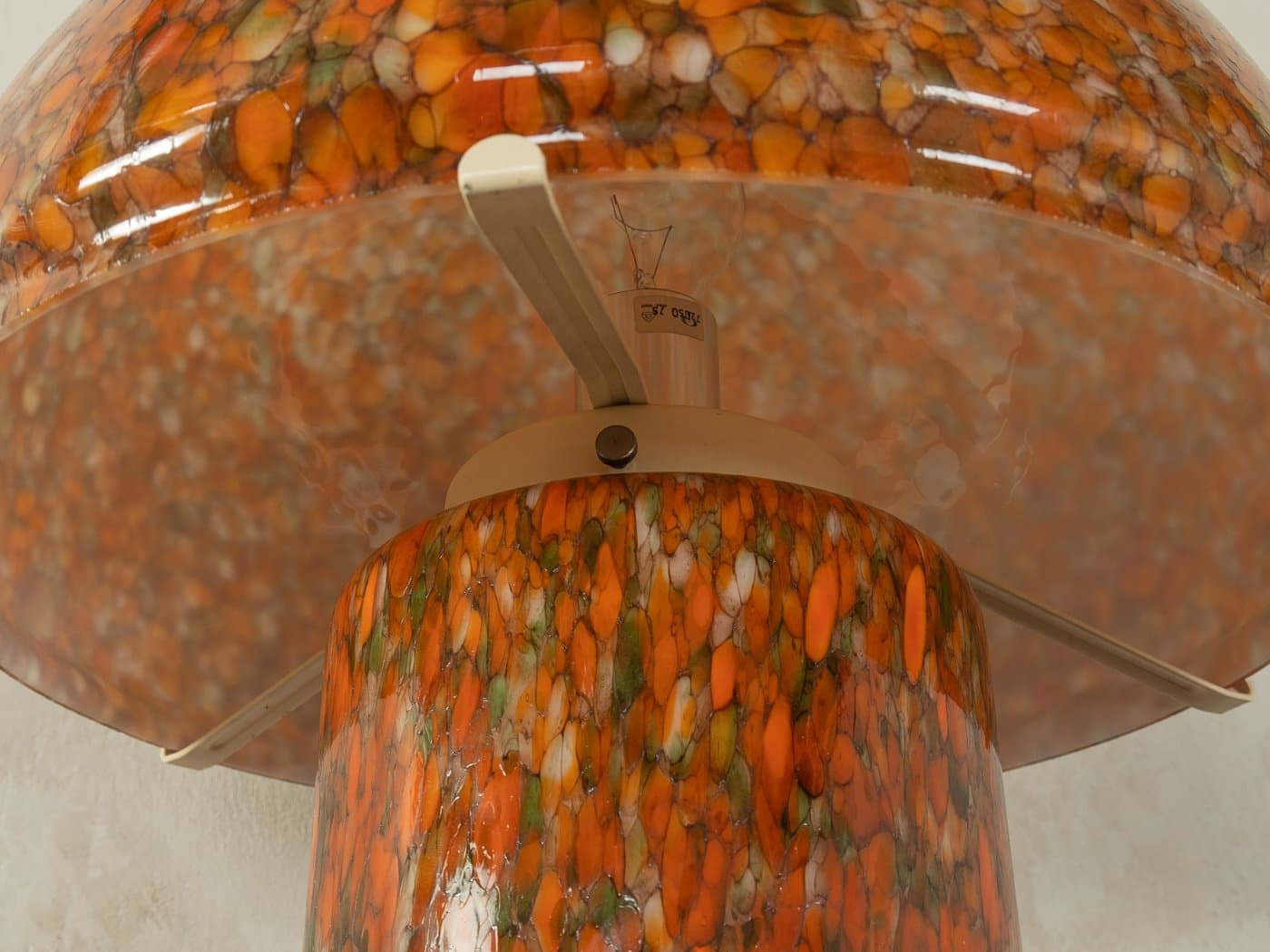 Table Lamp Mushroom, orange glass, Peill & Putzler, Germany, 1970s. - 278854