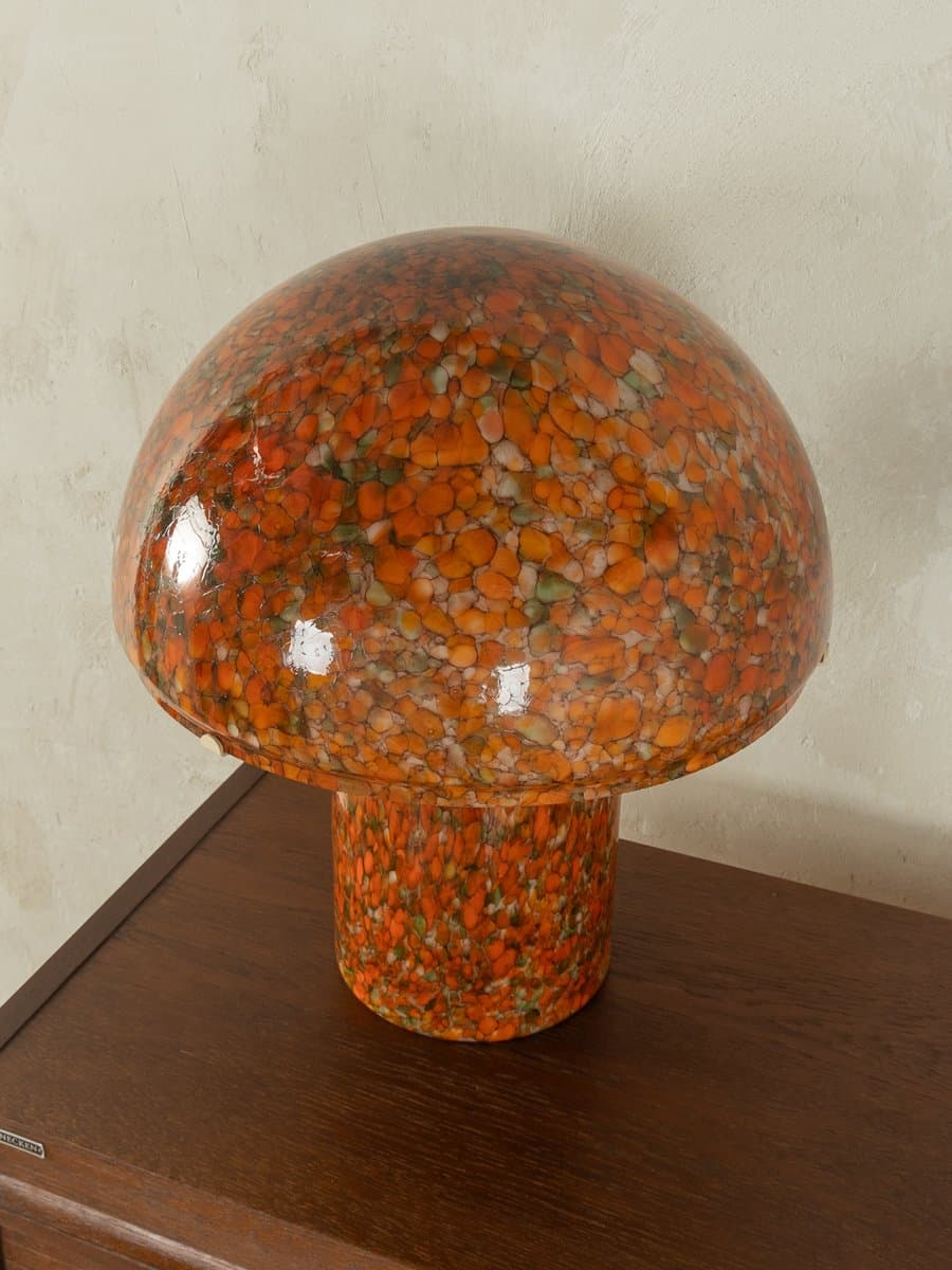 Table Lamp Mushroom, orange glass, Peill & Putzler, Germany, 1970s. - 278856
