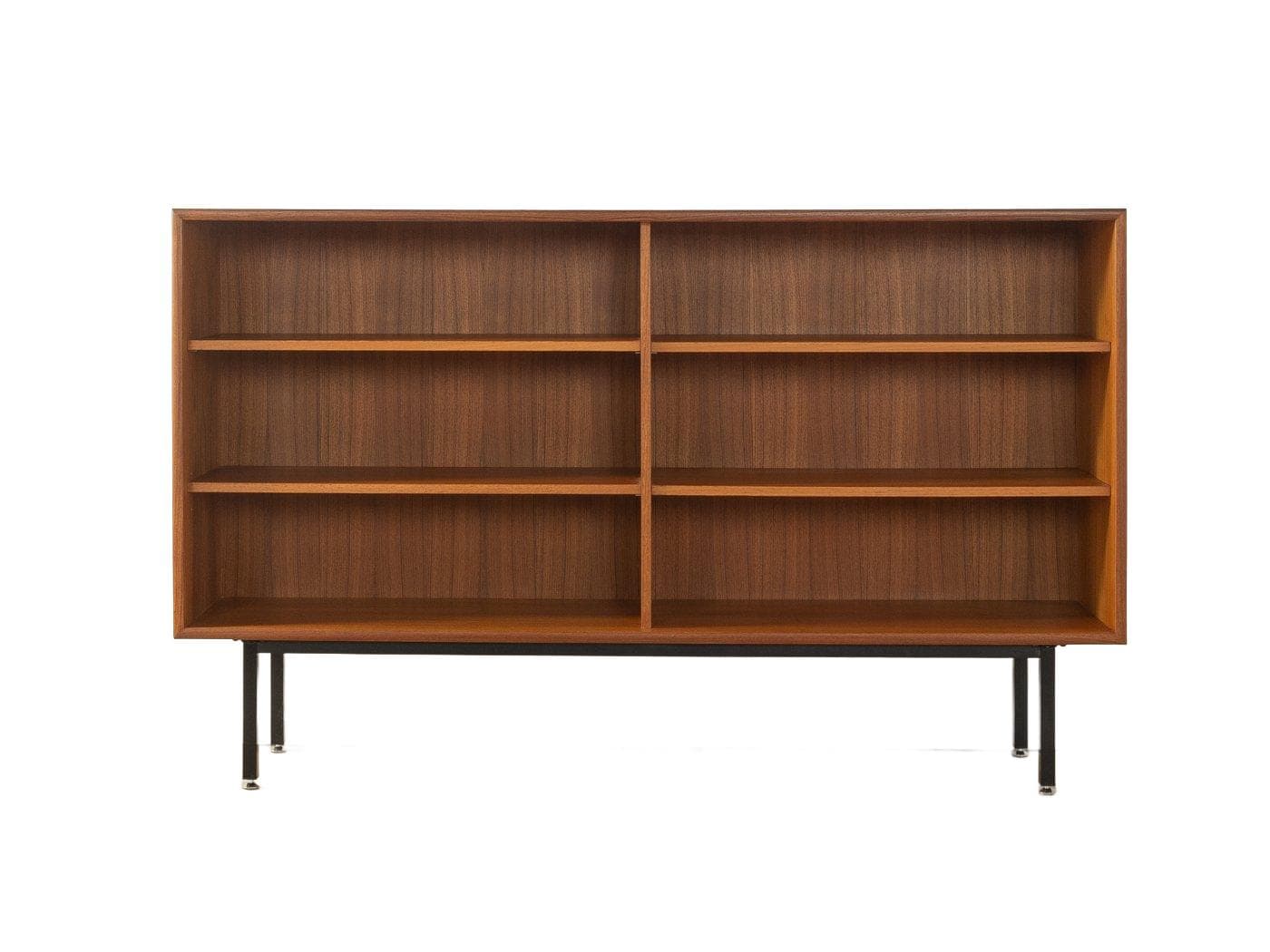 Kredens, brązowy, teak, stal czarna, Niemcy, lata 60.