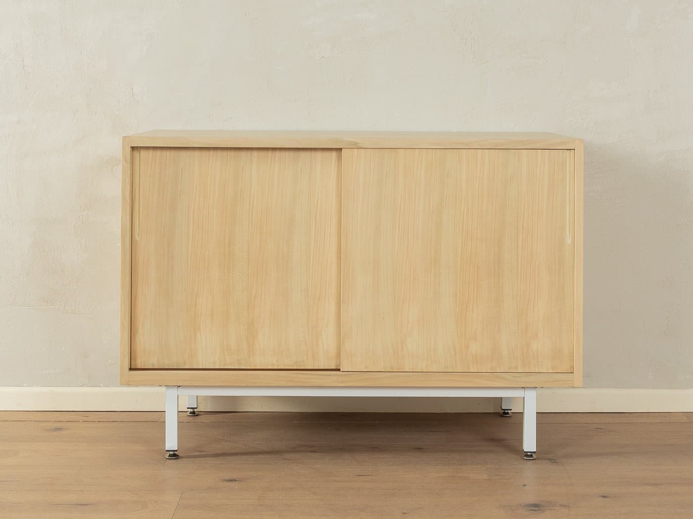 Komoda skandynawska, orzech beżowy, stal biała, Niemcy, lata 50. - 278815