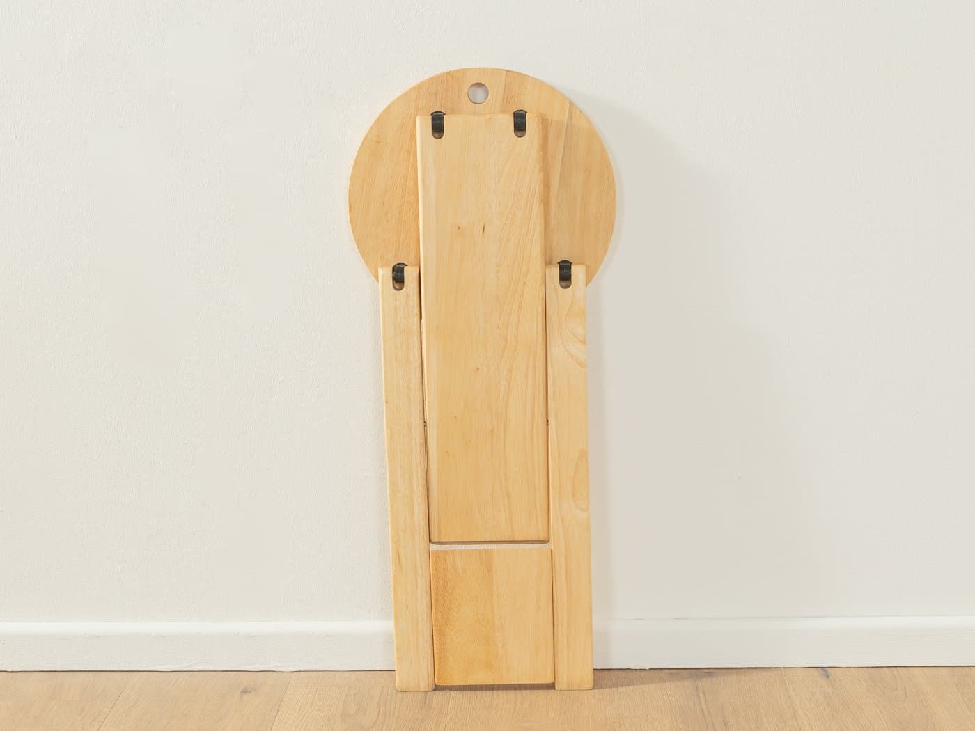 Zestaw czterech stołków składanych, buk beżowy, proj. R. Tallon, Francja, lata 70. - 278805