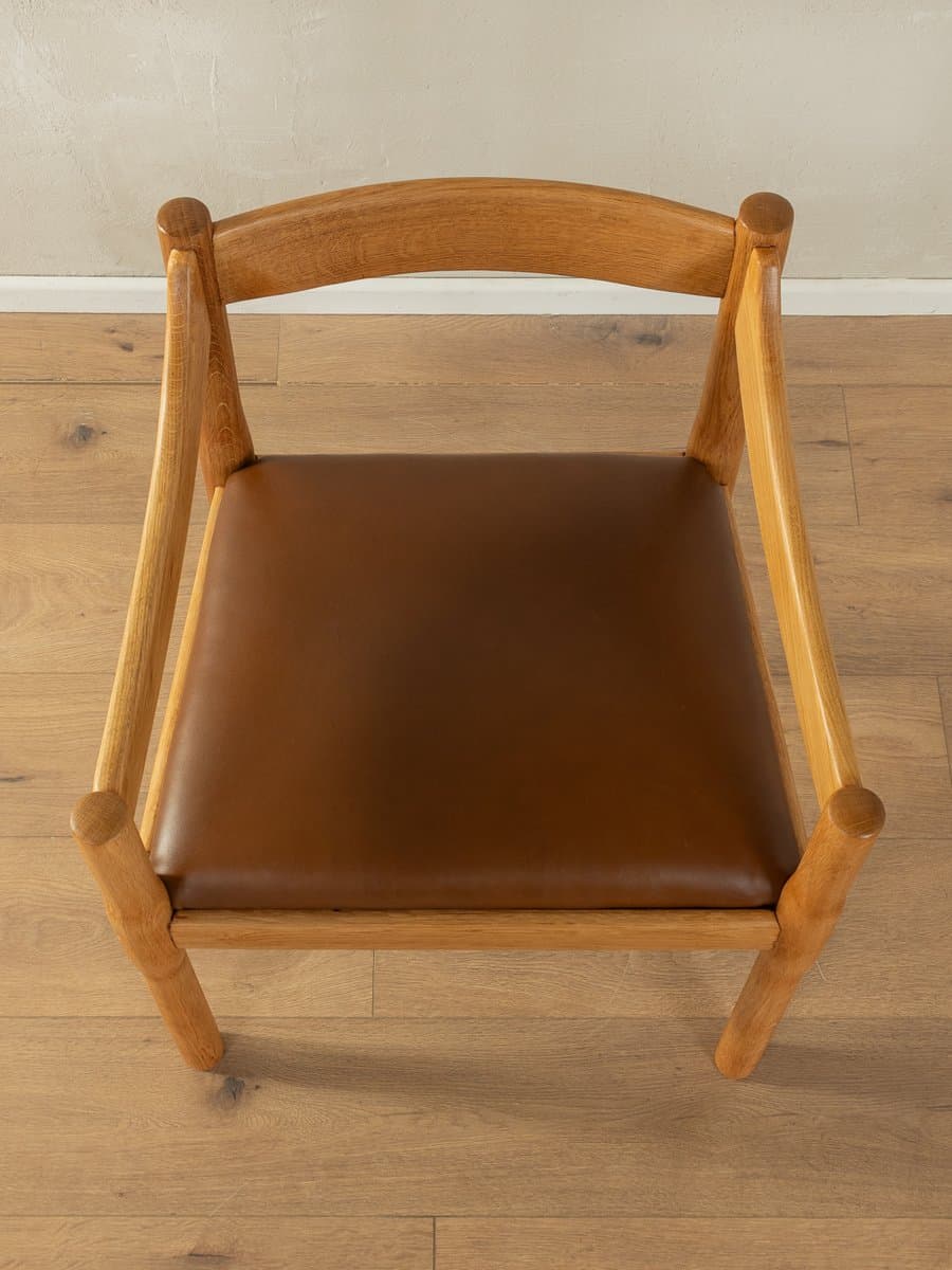 Fotel Carimate, skóra brązowa, dąb, proj. V. Magistretti, Cassina, Włochy, lata 50. - 278789