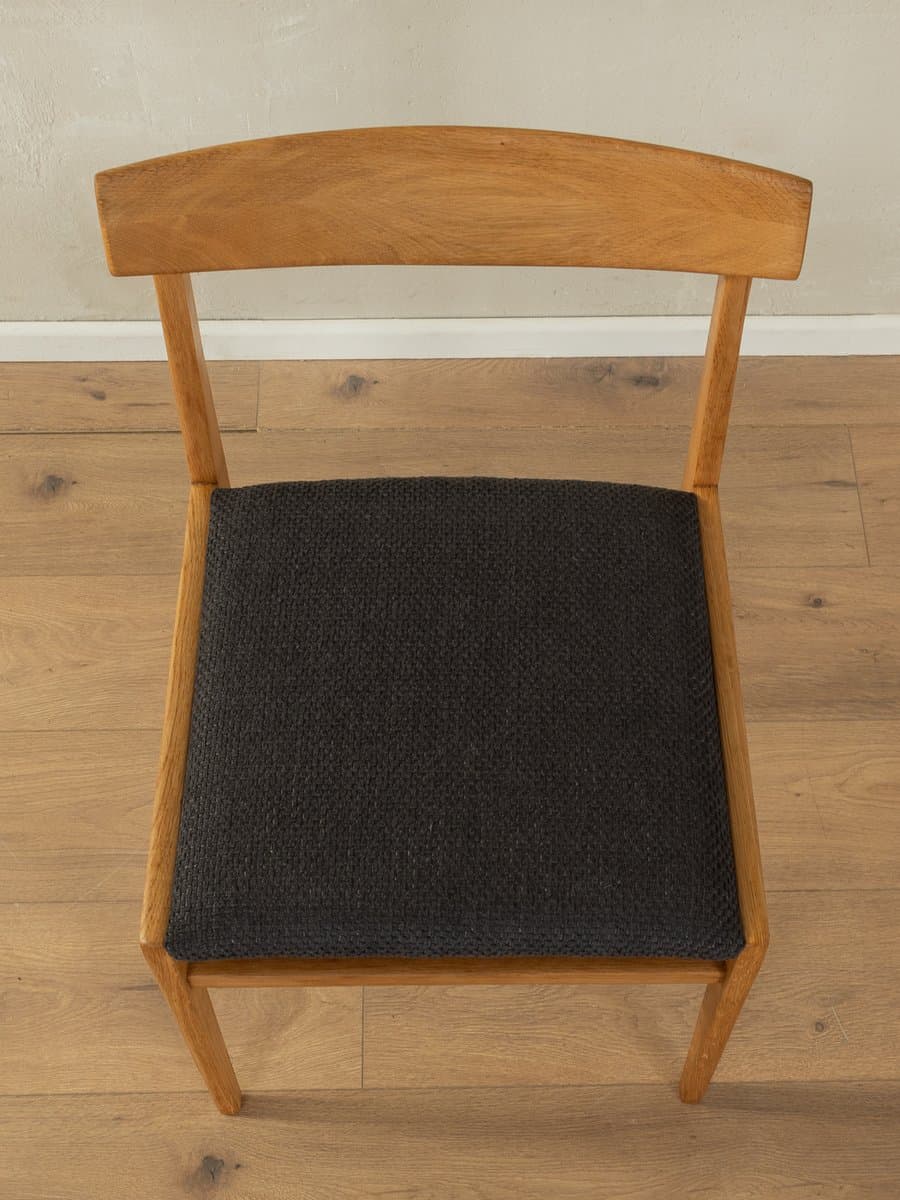 Zestaw czterech krzeseł jadalnianych, czarna tkanina, jesion brązowy, Lübke, Niemcy, lata 60. - 278775