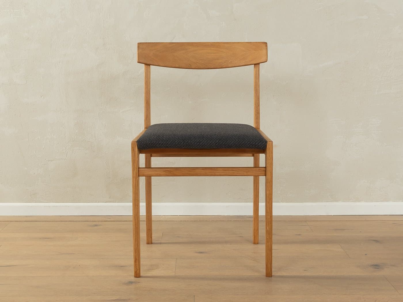 Zestaw czterech krzeseł jadalnianych, czarna tkanina, jesion brązowy, Lübke, Niemcy, lata 60. - 278773