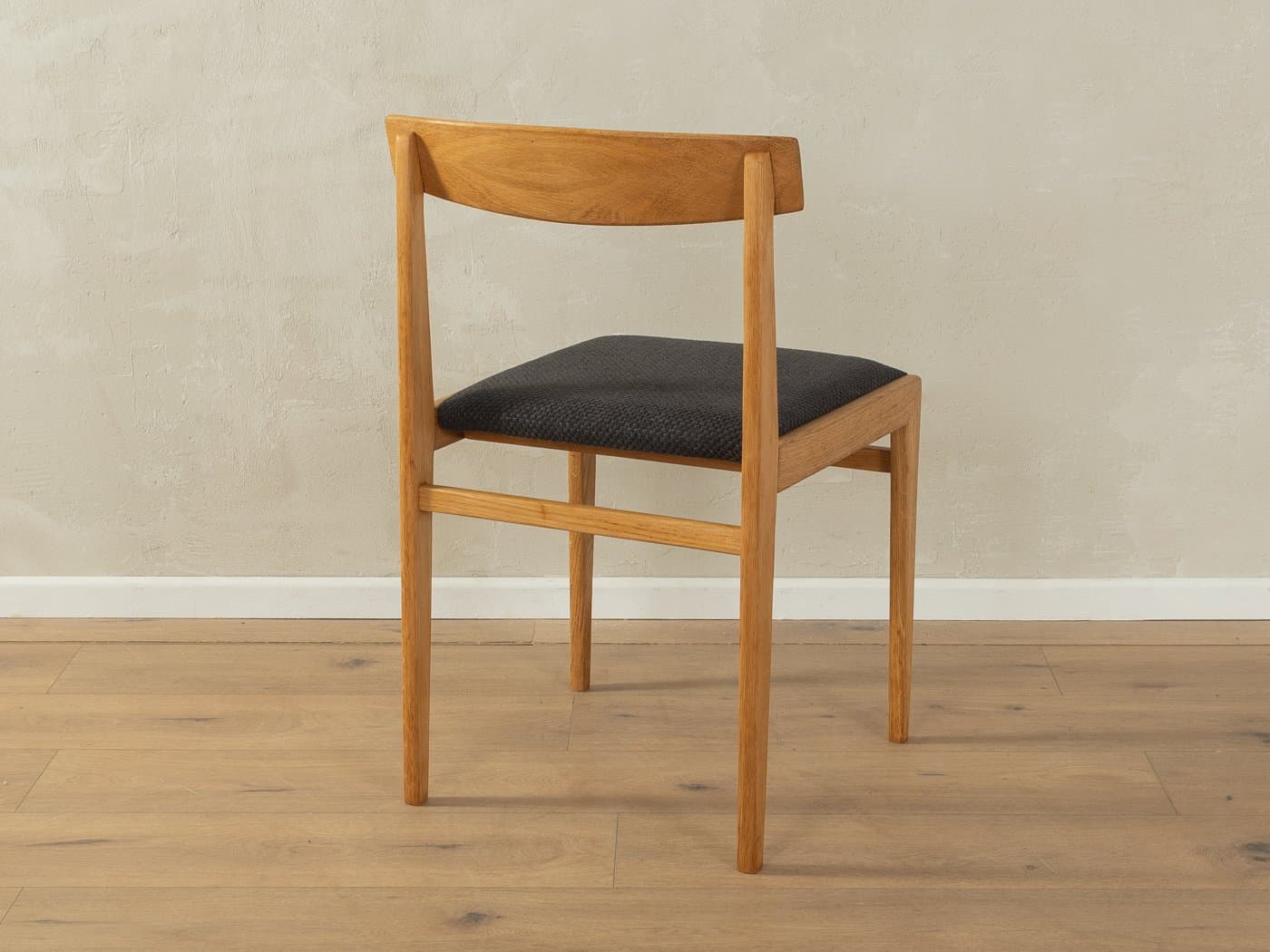 Zestaw czterech krzeseł jadalnianych, czarna tkanina, jesion brązowy, Lübke, Niemcy, lata 60. - 278774