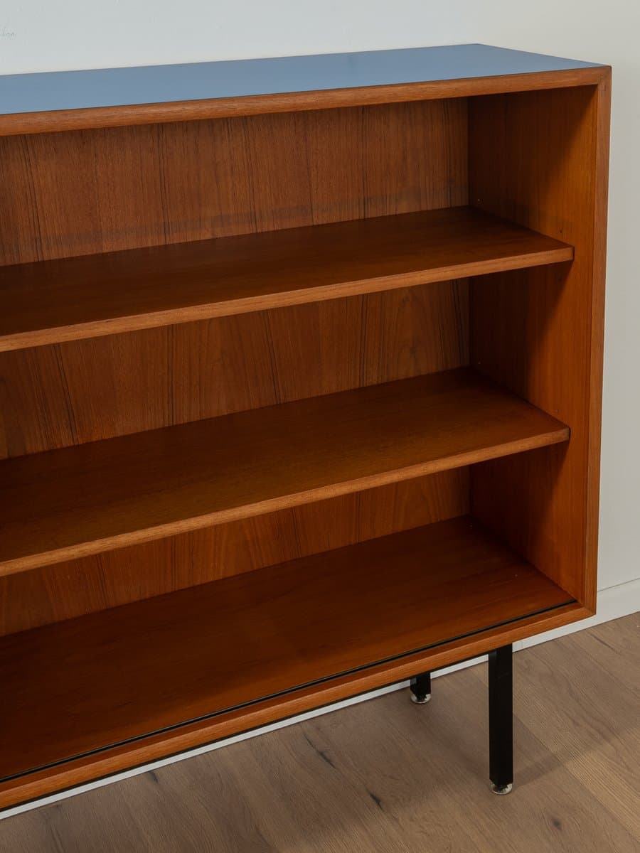 Kredens, niebieski, teak, stal czarna, Formica, Niemcy, lata 60. - 278738