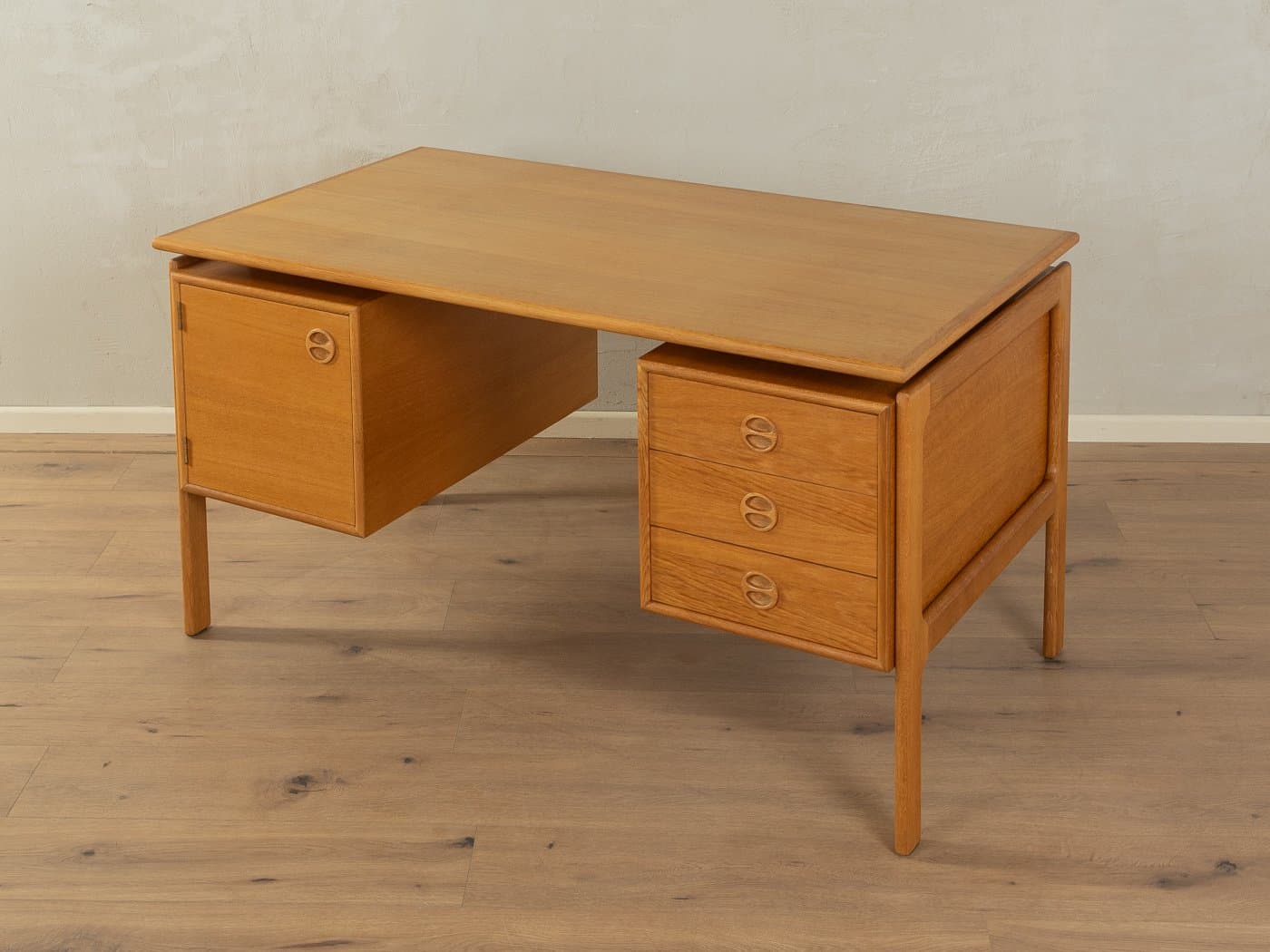 Desk, brown oak, by A. Vodder, Germany, 1960s. - 278732