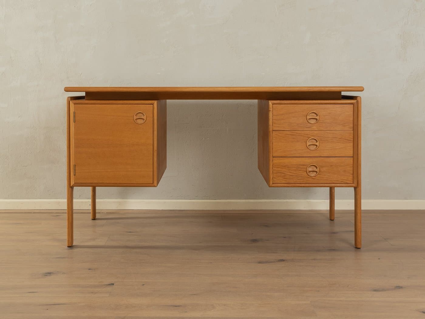 Desk, brown oak, by A. Vodder, Germany, 1960s. - 278727