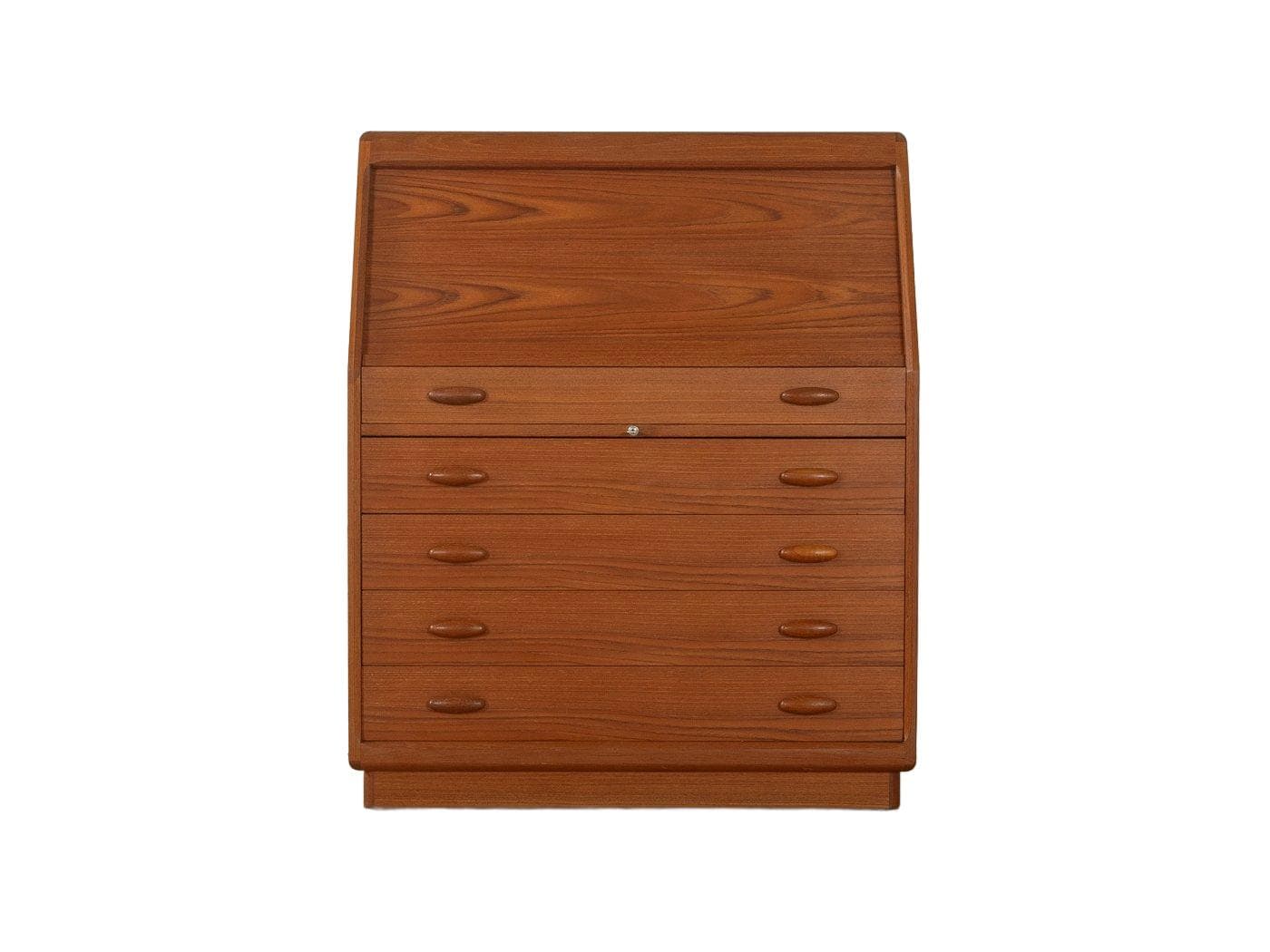 Sekretarzyk Dyrlund, brązowy, teak, Dania, lata 80.