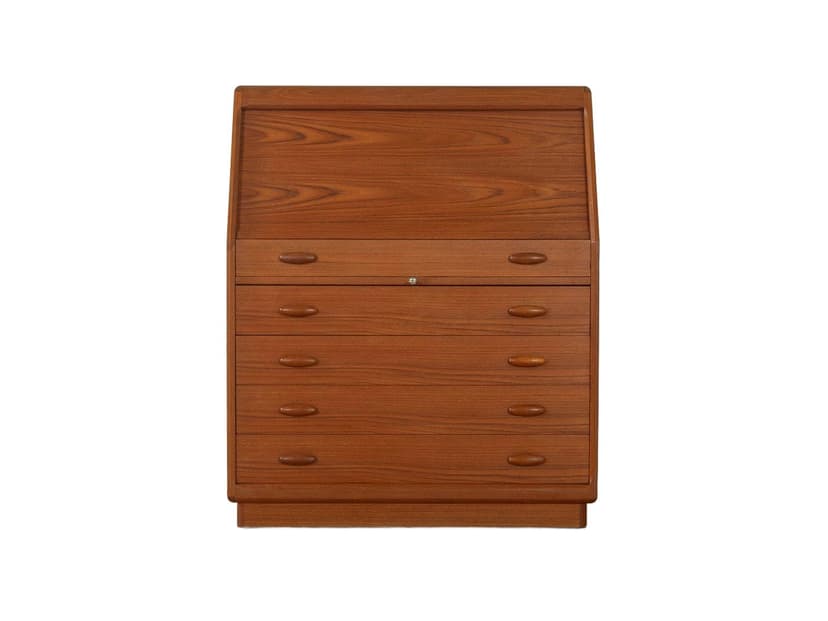 Sekretarzyk Dyrlund, brązowy, teak, Dania, lata 80.