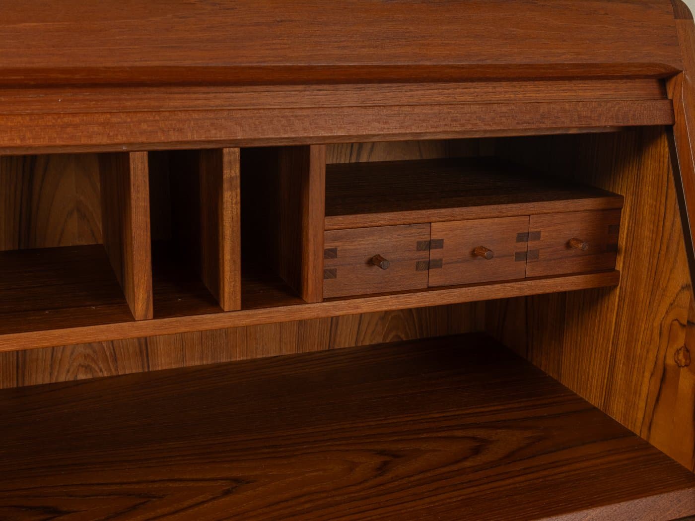 Sekretarzyk Dyrlund, brązowy, teak, Dania, lata 80. - 278687