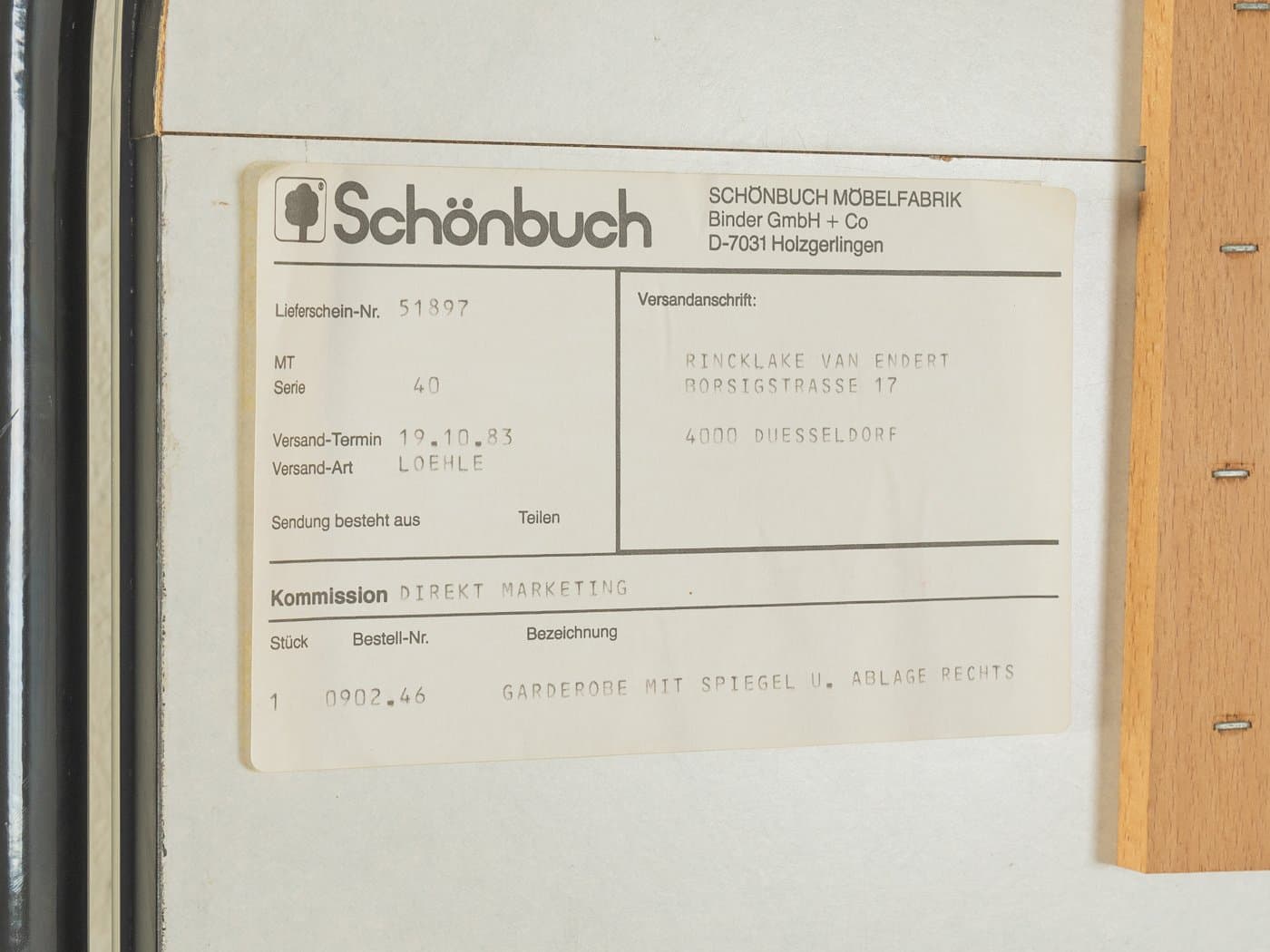 Wieszak stojący Space Age, metal czarny, lustro, Schönbuch, Niemcy, lata 70. - 278674