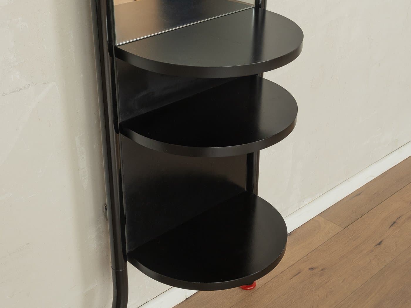 Wieszak stojący Space Age, metal czarny, lustro, Schönbuch, Niemcy, lata 70. - 278672