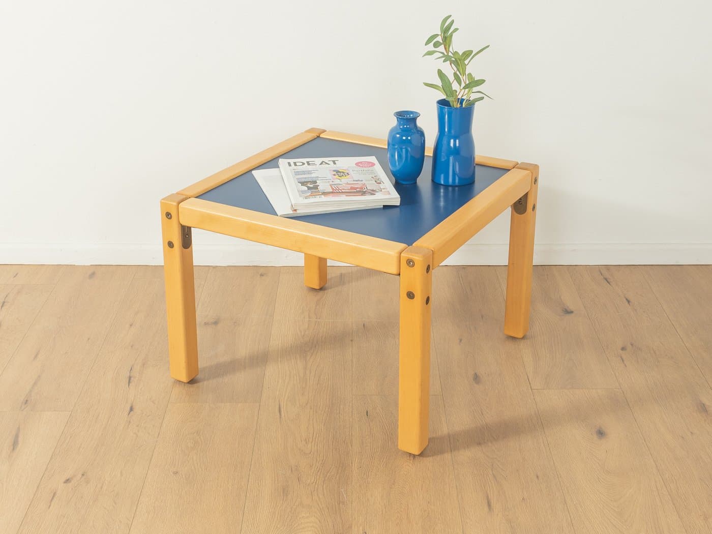Coffee Table Profilsystem, beech, blue Formica, Flötotto, Germany, 1970s. - 278632