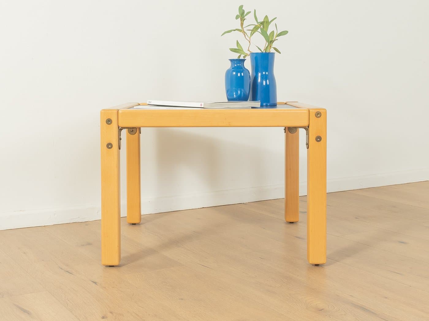 Coffee Table Profilsystem, beech, blue Formica, Flötotto, Germany, 1970s. - 278633