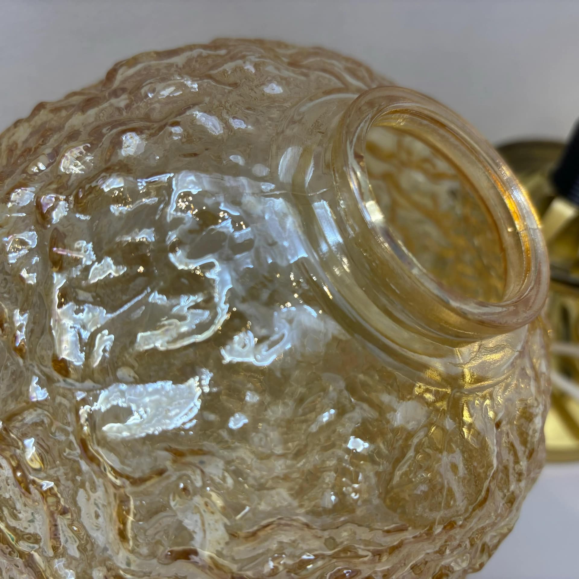 Para lampek nocnych, szkło złoty, stal złoty, Niemcy, lata 70. - 20630