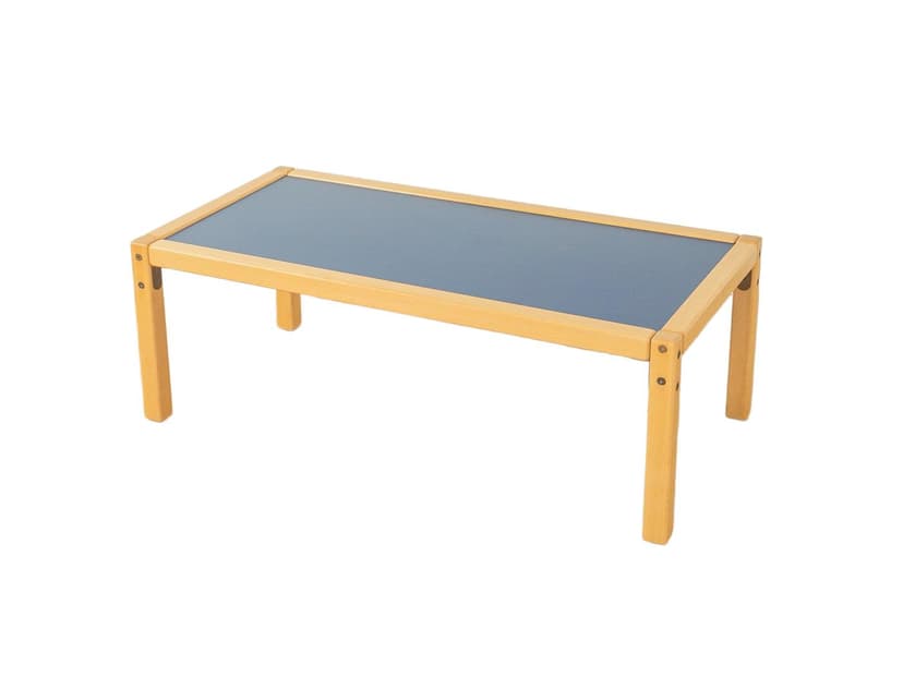 Desk Profilsystem, beech beige, blue Formica, Flötotto, Germany, 1970s.