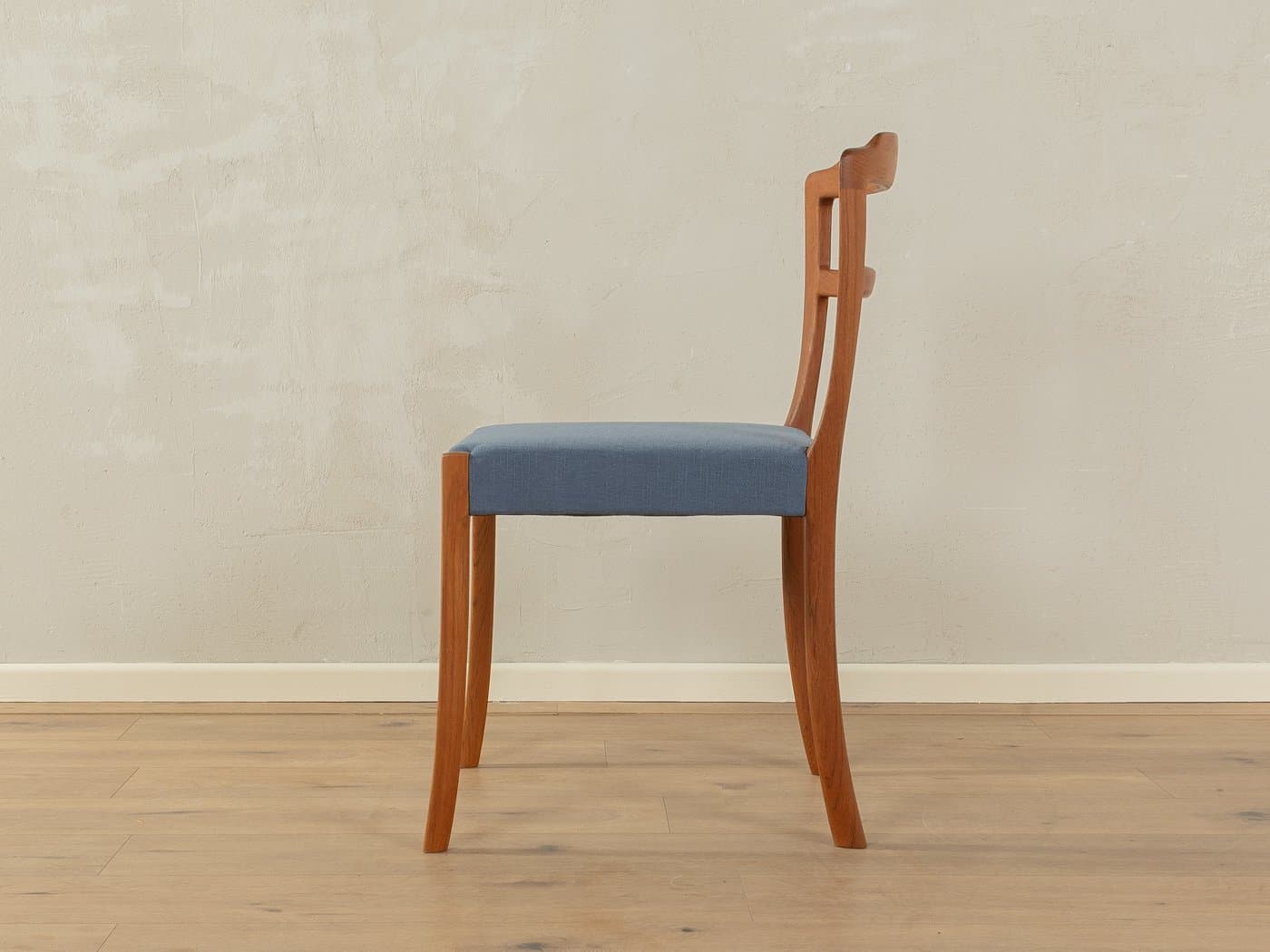 Zestaw pięciu krzeseł jadalnianych, multikolor, teak, tkanina, proj. O. Wanscher, Dania, lata 60. - 278602