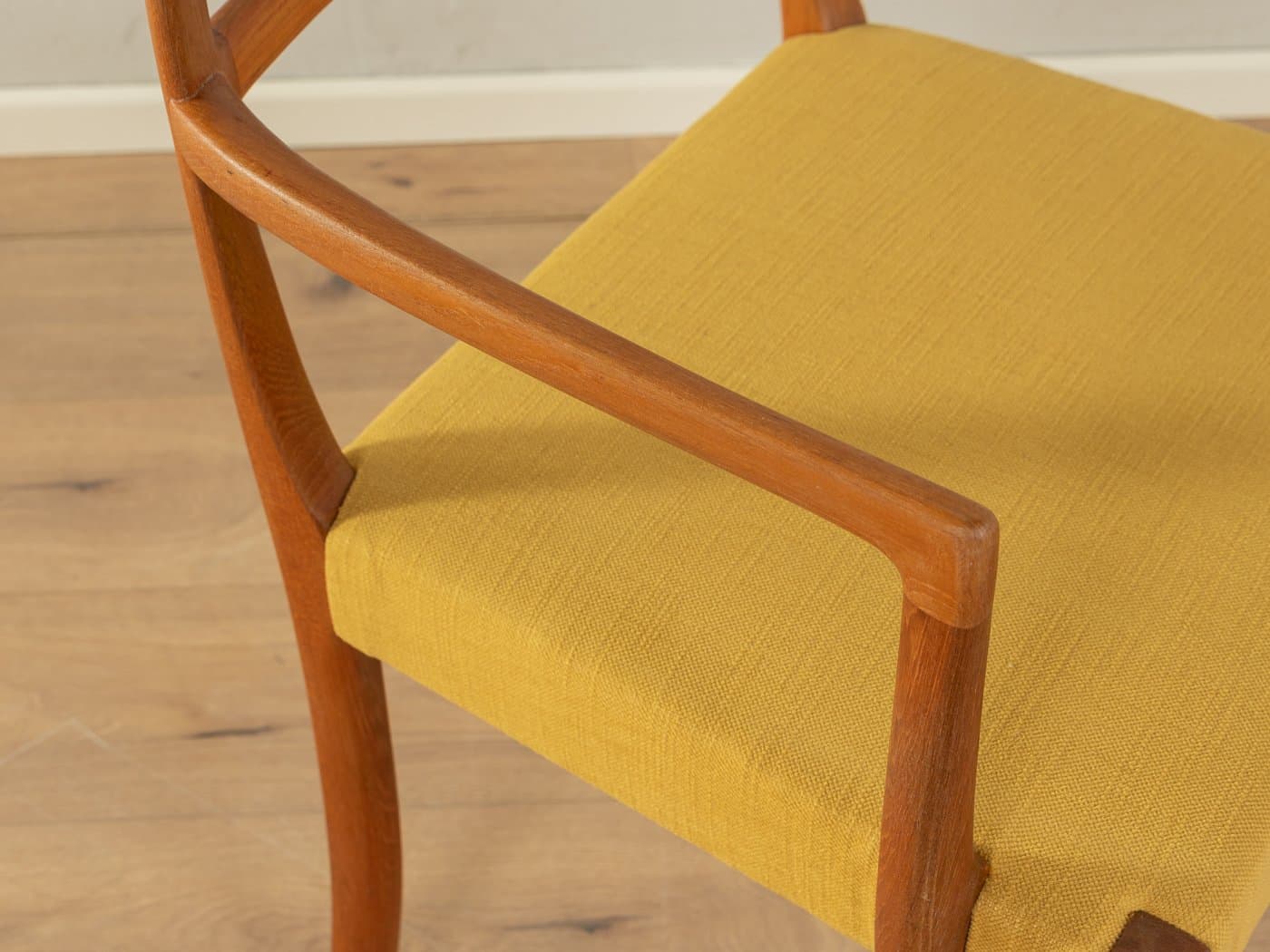 Zestaw pięciu krzeseł jadalnianych, multikolor, teak, tkanina, proj. O. Wanscher, Dania, lata 60. - 278598