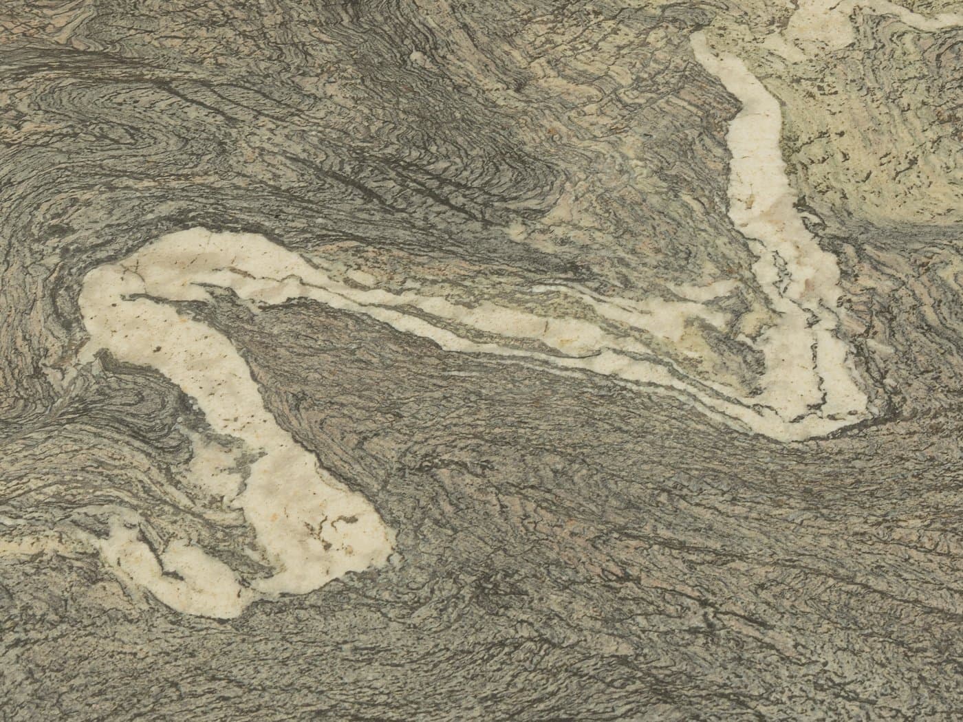 Coffee table, brown oak, cream grey marble, Germany, 1970s. - 278566