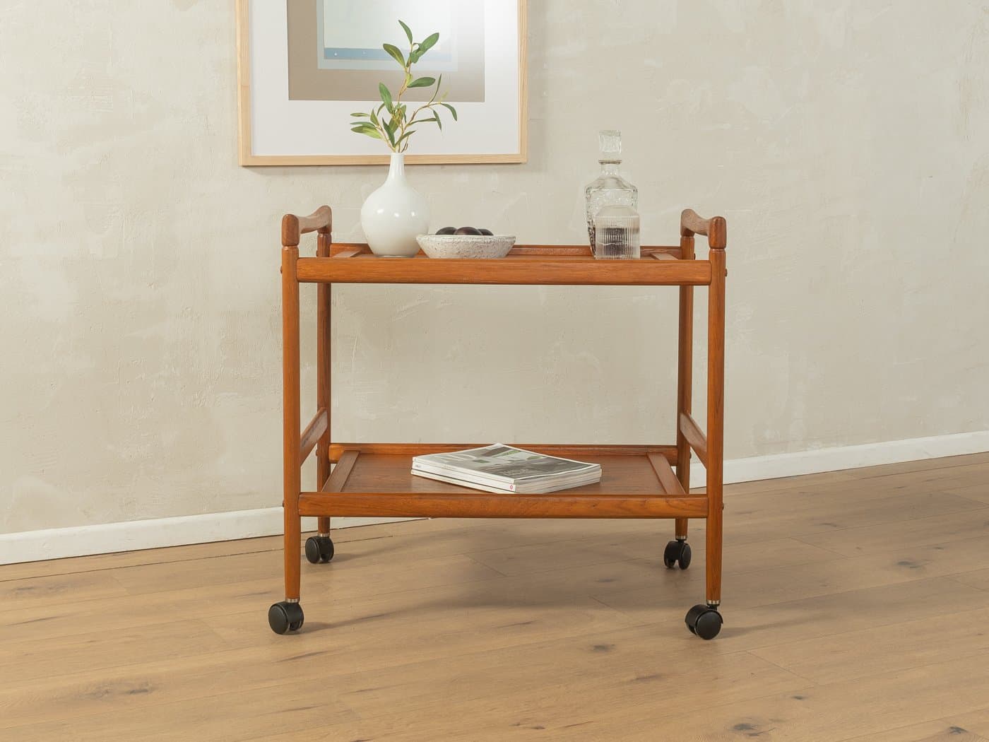 Barek na kółkach, teak brązowy, Dania, lata 60. - 278549