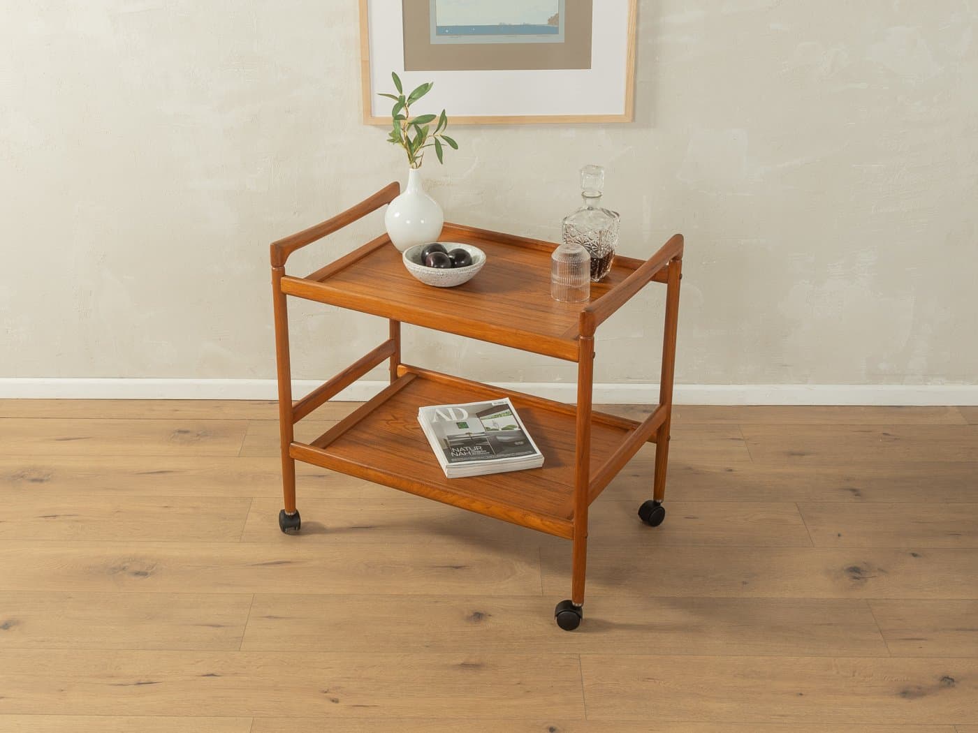 Barek na kółkach, teak brązowy, Dania, lata 60. - 278546