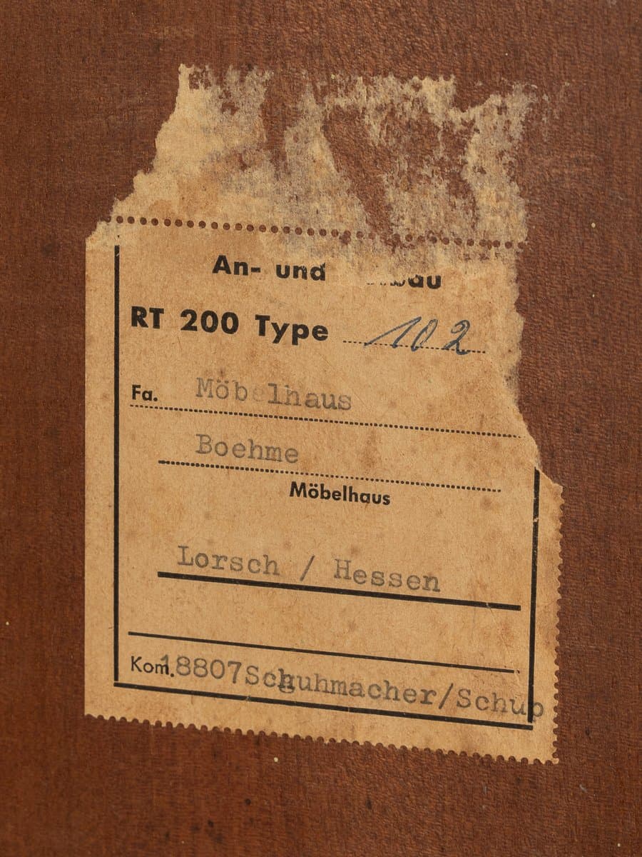 Lowboard, teak brązowy, Formica czarna, proj. H. Riestenpatt, Niemcy, lata 60. - 278519