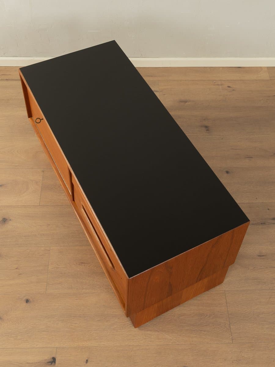 Lowboard, teak brązowy, Formica czarna, proj. H. Riestenpatt, Niemcy, lata 60. - 278515