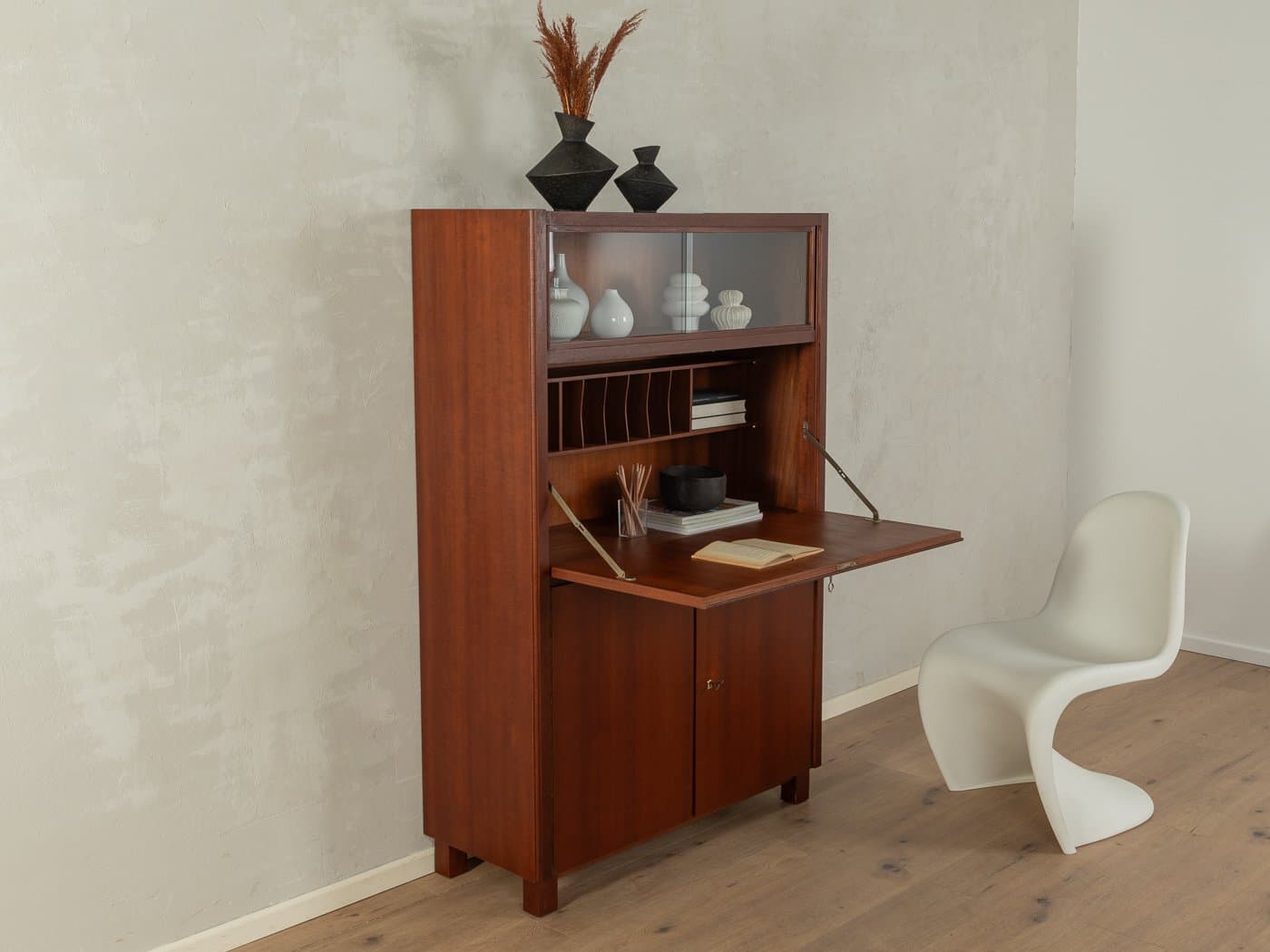 Sekretarzyk, brązowy, drewno, Niemcy, lata 50. - 278486