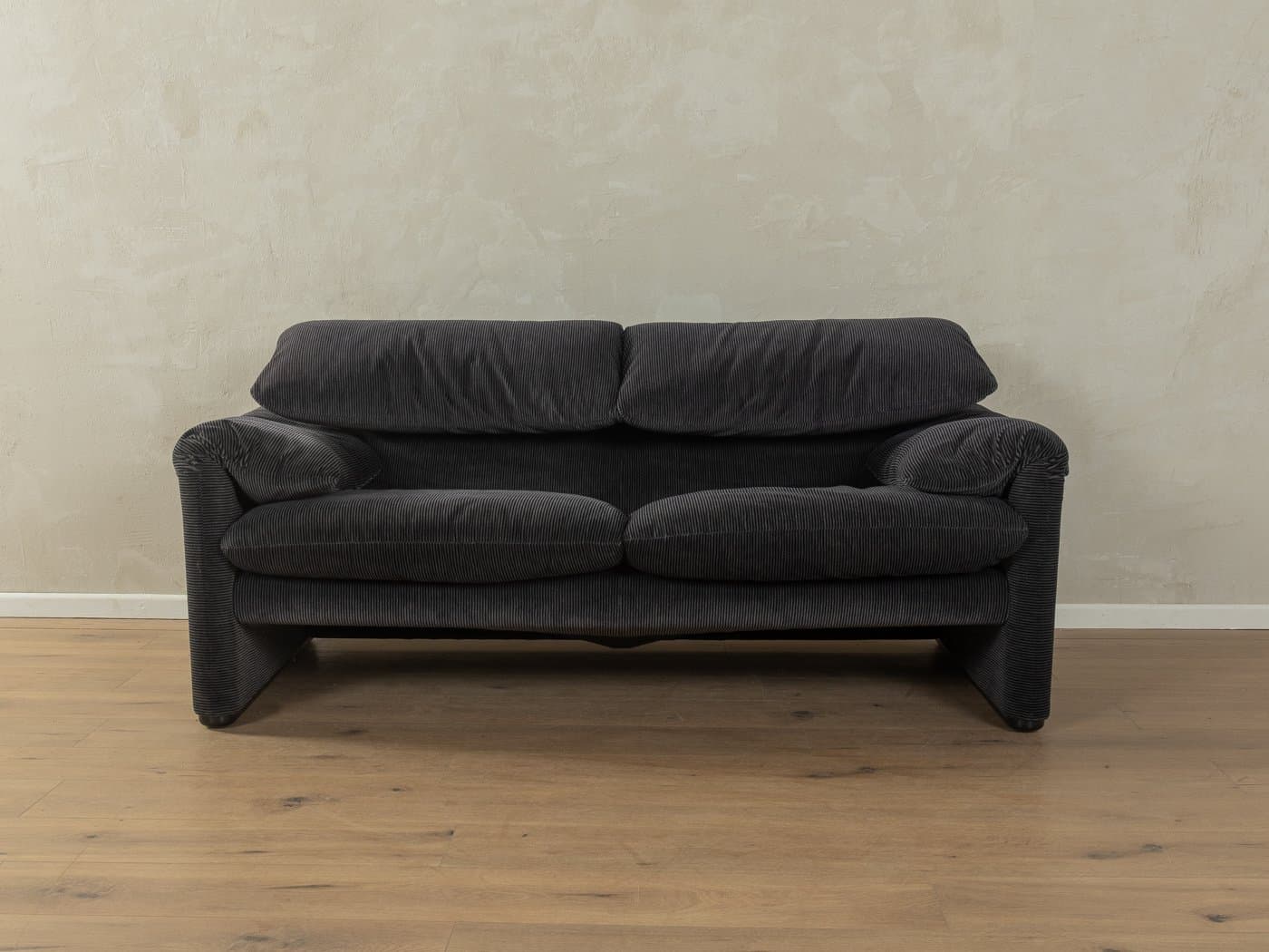 Sofa Maralunga 675, szary, sztruks, proj. V. Magistretti, Cassina, Włochy, lata 70. - 278484