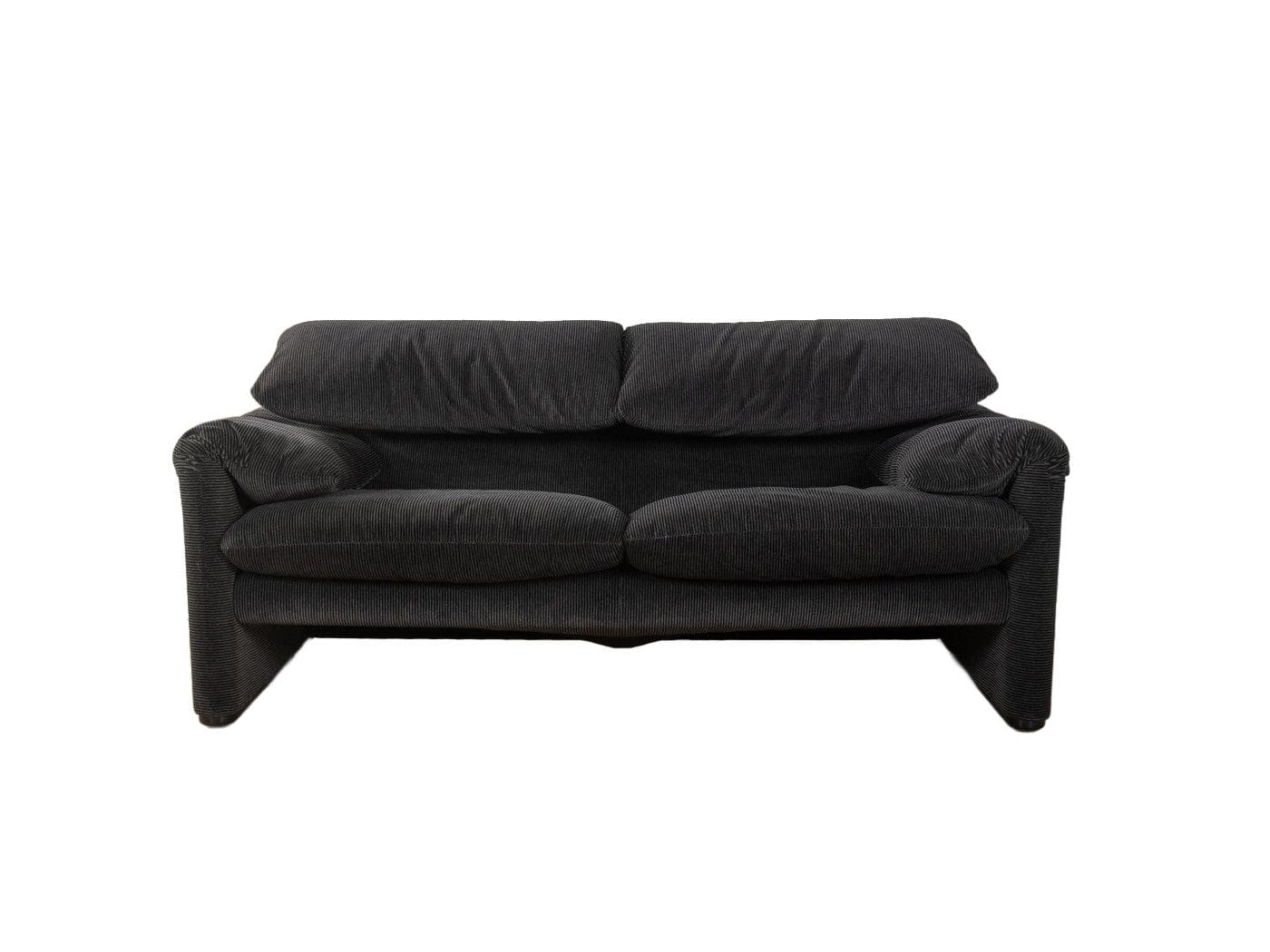 Sofa Maralunga 675, szary, sztruks, proj. V. Magistretti, Cassina, Włochy, lata 70.
