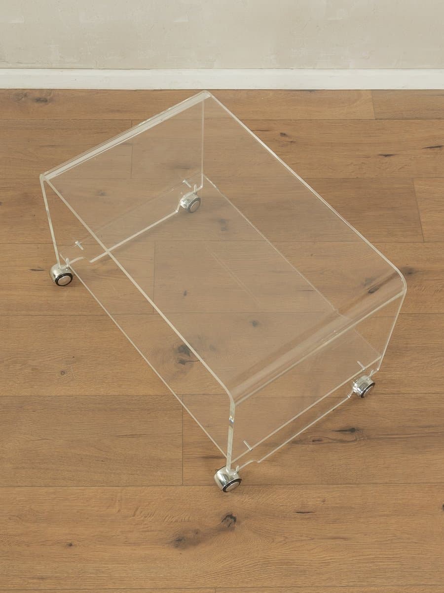 Stolik boczny na kółkach, transparentny, akryl, Niemcy, lata 60. - 278419