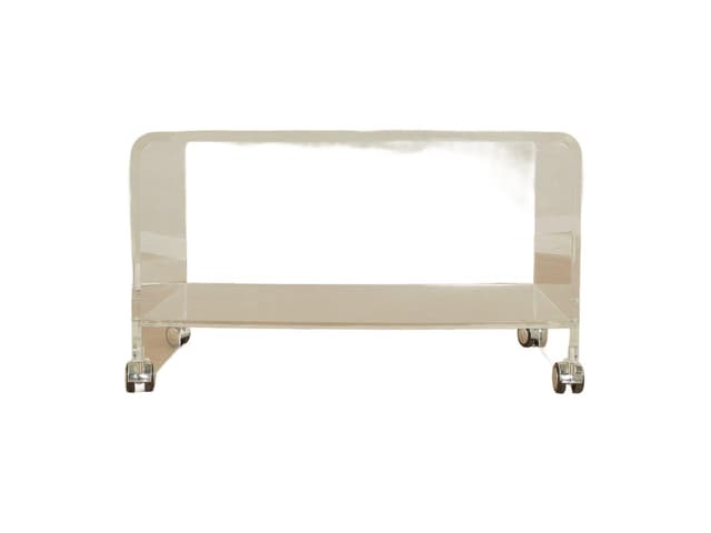 Stolik boczny na kółkach, transparentny, akryl, Niemcy, lata 60. - WYMIARY