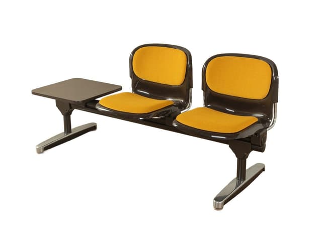 Ławka Space Age, multicolor, stal nierdzewna, plastik, teak, proj. G. Lange, Niemcy, lata 70. - WYMIARY