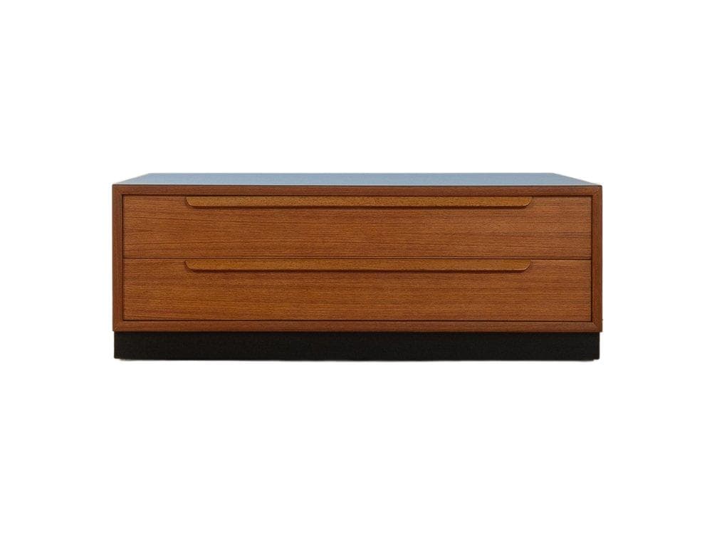 Komoda, teak brązowy, Formica niebieska, WK Möbel, Niemcy, lata 60.